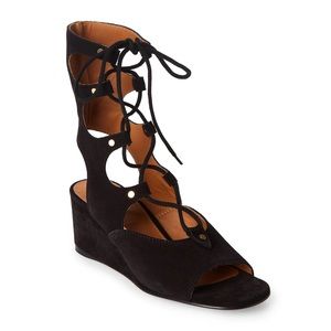 ❌SOLD❌ Chloe Black Foster Suede Wedge Sandals 37